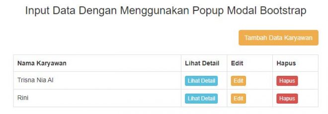 Membuat Input Data Dengan Pop Up PHP