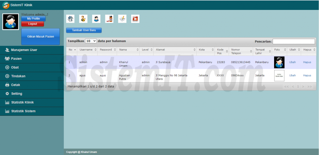 Sistem Informasi Klinik Dengan PHP